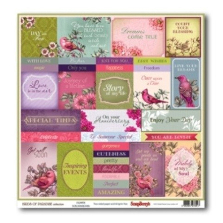 Papier do scrapbookingu dwustronny 30,5 x 30,5 cm BIRDS OF PARADISE 9 szt. ScrapBerry`s